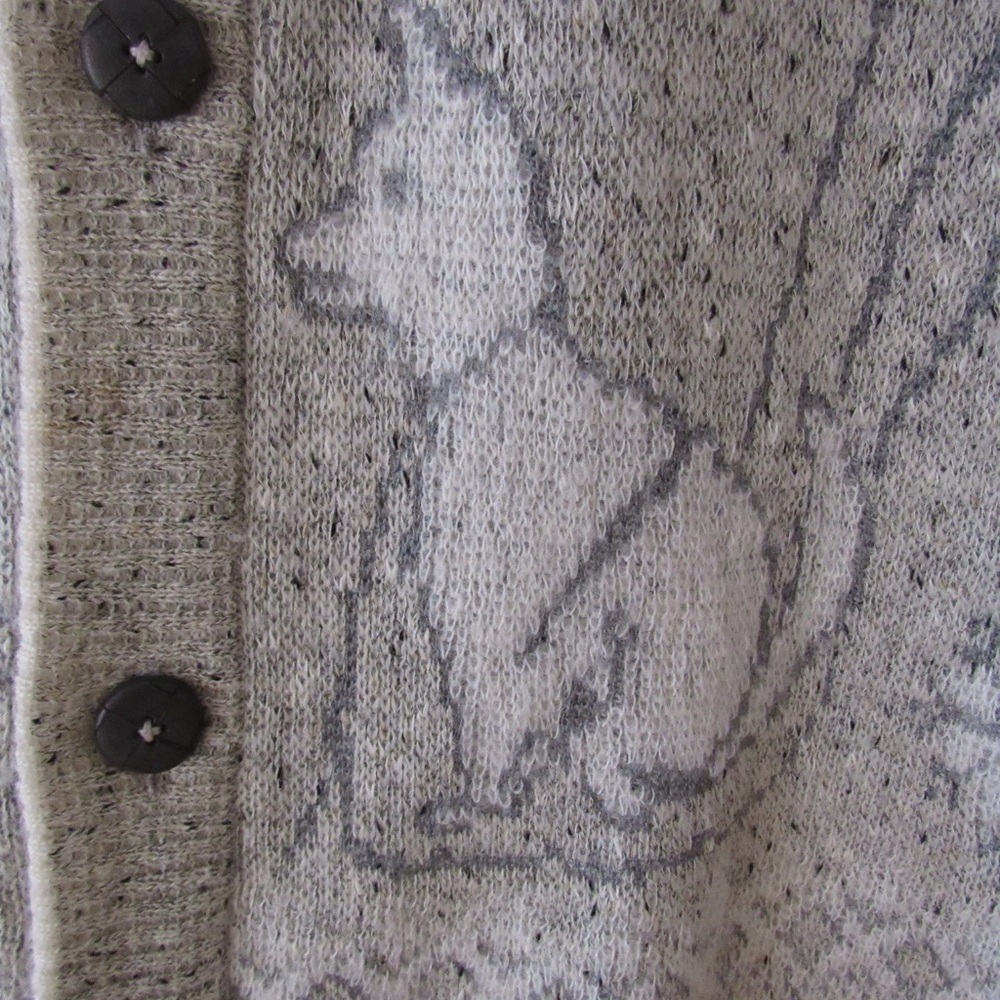 Bogner Vintage Cardigan Sweater Medium Snowflake Dogs Sled Wool Fair Isle Chunky - Picture 9 of 12